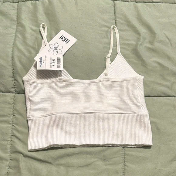 Aura White Ribbed Crop Top - Picture 3 of 3